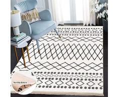 Siela Waschbarer Teppich Für Wohnzimmer, Küche Teppich Läufer Flur, Deko Modern, Teppiche Für Schlafzimmer, Esszimmer rutschfest Waschmaschine Küchen (Weiß-1707, 80x150)