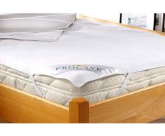 PROCAVE Molton-Matratzenschoner in weiß, Matratzen-Auflage aus 100% Baumwolle, hochwertige Moltonauflage als Matratzenschutz, Premium Qualität Made in Germany 200x210 cm