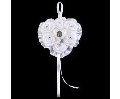 bpblgf Hochzeit Ringkissen Kissen gestickte Liebe Ornamente Die Braut, 14, White 21 * 23cm