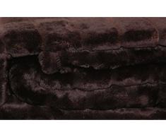 Kuscheldecke Cashmere Touch Sofadecke ca. 150x200 cm Plüschdecke Streifen Nerz Fell Optik weiche Decke in Braun