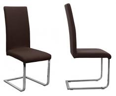 BEAUTEX 2er Set Jersey Stuhlhusse (Farbe wählbar), elastische Uni Stretch-Husse aus Baumwolle Bi-Elastisch (Dunkelbraun)