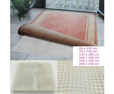 Power-Preise24 Teppichgleitschutz in Weiß/Beige - Rutschhemmende Teppichunterlage waschbar und zuschneidbar - Teppichstop Antirutschmatte Fußbodenheizung geeignet Maße wählbar, Größe:70 x 150 cm