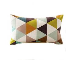 SoulSisters Living 30x50cm Deko Kissenhülle Dreieck Digital Print Geo Baumwolle Leinen Kissenbezüge Kissenbezug Kissen