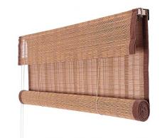 Rollläden aus Bambus, Rollos, Lichtfilter für Fenster, Türen, mit seitlichem Holzzug und flachem Volant für Teehaus, Restaurant, Garten, Patio, Galerie ZHANGAIZHEN
