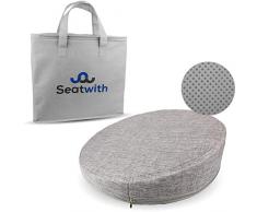 Ergonomisches Keilkissen/Sitzkeil - Rund Ø 34cm mit Anti-Rutsch Bezug und Tragetasche sorgt für gerade Körperhaltung maximale Rückenmuskulatur Steißbein und Bandscheiben-Entlastung Autokeilkissen