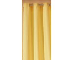 heimtexland ® Ösenschal Vorhang in gelb Uni Blickdicht Aber lichtdurchlässig HxB 245x140 cm - Dekoschal Microfaser mit wunderschön leichtem Fall - Gardine Typ117