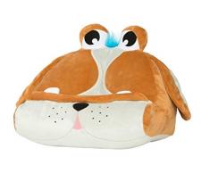 Bookmonster Hund - Lesekissen für Bücher und Tablets: Stabil und flauschig - mit Seitenhalter und Tasche