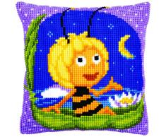 Vervaco Maya bei Nacht Kreuzstichkissen/Stickkissen vorgedruckt, Baumwolle, Mehrfarbig, 40 x 40 x 0.3 cm