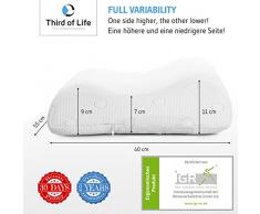 Nackenstützkissen / Nackenkissen MATAR | Orthopädisches HWS Kopfkissen gegen Nackenschmerzen | Viscoelastischer Memory-Foam | Ideales Seitenschläferkissen & Rückenschläfer-Kissen | 55 x 40 x 11/9 cm