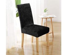 Umi.Essentials 4 Stück Stuhlhussen Elastic Husse für Stühle 46x46x60 cm Schwarz