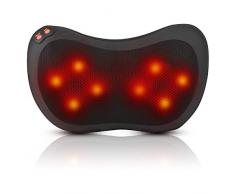 Massagekissen, 8 beheizte Rollen Shiatsu Massagegerät, Nackenmassagegerät, einstellbare Intensität mit Wärme, Knetmassage für Nacken, Schulter, Rücken, Taille und Muskelkate zu Hause, Büro und Auto