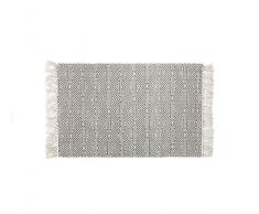 UArtlines Teppiche aus Baumwolle mit Quasten Bedruckter, Handgewebter, Waschbarer Teppich Matteneingang für Schlafzimmer, Küche und Waschküche Grau