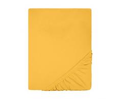 CelinaTex Spannbettlaken Jersey Baumwolle 200x200-200x220 cm Spannbetttuch fÃ¼r Doppelbett-Matratzen 0004648 Lucina mais-gelb