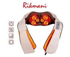 Nackenmassagegerät mit Wärmefunktion 3D rotierendes Shiatsu Massagegerät elektrisches Körpermassagegerät Akku Nacken Schulter Rücken Massager Massagekissen für Auto Haus Büro Geschenk Freund