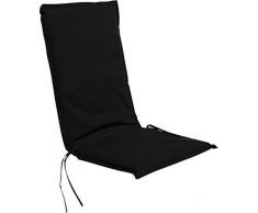 Spetebo Hochlehnerauflage 116 x 45 cm - in schwarz - Kissen für draußen - Wasserdicht - Auflage für Hochlehner, Gartenstühle, Stühle