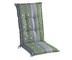 Sesselauflage Sitzpolster Gartenstuhlauflage für Hochlehner | 50 cm x 120 cm | Grün | Mandalamotiv | Baumwolle | Polyester