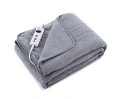 Heizdecke mit 10 Heizstufen und 9 Timingstufen Schnelle Hitze, 130 x 180cm Super Gemütliches Korallenvlies Elektrische Wärmedecke mit 3 Stunden Abschaltautomatik Überhitzungsschutz, Waschmaschinenfest