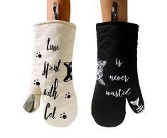 AIYUE Ofenhandschuhe Topfhandschuhe Grillhandschuhe Hitzebeständig bis 482 ℉, Baumwolle Kochhandschuhe Backhandschuhe für BBQ/Backen/Grillen