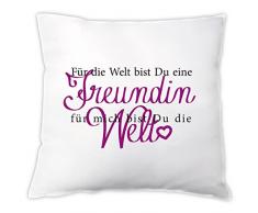 Kissen Für mich bist du die Welt - Freundin - Zierkissen, Dekokissen, Geschenkidee, Geburtstagsgeschenk, Weihnachtsgeschenk, Geschenk zum Geburtstag, zu Weihnachten, für die Freundin