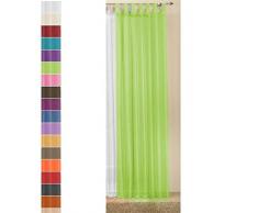 Schlaufenschal Gardine uni transparent Voile, 225x140, Weiß, 61175