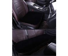 Universal Auto Sitzbezug Autositzauflage Sitzkissen Lammfell Sitzauflage Stuhlauflage Schaffell Kissen fürs Auto Rollstuhlauflage schön (Schwarz,3PCS)