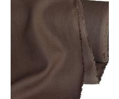 TOLKO Leinen-Stoff Meterware zum Nähen, blickdichter Naturstoff für Bekleidung, Gewänder, Vorhänge und Deko (Nuss-Braun)