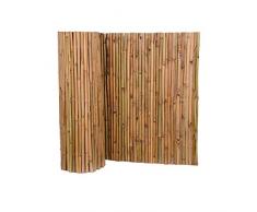 Nature by Kolibri Sichtschutz aus Bambus 90x500cm, Bambusmatte Sichtschutzmatte Windschutz Zaun für Garten Balkon Terrasse