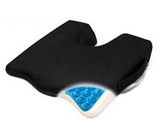 LENIX Keilkissen | Innovatives orthopädisches Sitzkissen für ein angenehmes, aufrechtes Sitzen (Schwarz)