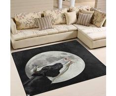 Use7 Teppich, Motiv Kuh Mond, Weltraum, für Wohnzimmer, Schlafzimmer, Textil, mehrfarbig, 160cm x 122cm(5.3 x 4 feet)