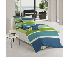 Bierbaum Bettwäsche 4757, Mako-Satin, Made in Germany, petrol 67, 135x200 + 80x80 cm