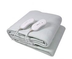 HELO B2 Heizdecke 160 x 140 cm mit Überhitzungsschutz, 3 Heizstufen und 2 Wärmezonen, ideal als Wärmedecke, inkl. 2 Bedieneinheiten mit je ca. 1,5 m Kabellänge