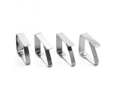 Weis 12804 Tischtuchklammern Set, 4 Stück, Edelstahl