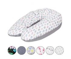 CEBA BABY Stillkissen - Schwangerschaftskissen aus 100% Baumwolle, mit EPS-Mikroperlen - Zertifiziert nach Öko-Tex Standard 100 - Antiallergisch, kindersicher, bequem - Länge 190 cm - Wolke