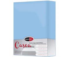 CelinaTex Casca Topper Spannbettlaken 120x200-130x220 cm Aqua blau Baumwolle Spannbetttuch Elastan Laken