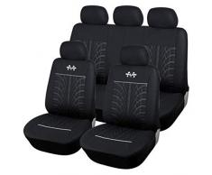 WAVENI Autositzbezug-Stickkissen Universeller Autositzbezug Passend für die meisten PKWs, LKWs, Geländewagen oder Lieferwagen (Color : Black)