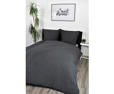 jilda-tex Biber Bettwäsche Melange 135x200 cm + 80x80 cm 100% Baumwolle Feinbiberbettwäsche Edel-Flanell Verschiedene Größen/Farben (Fischgräte, 135 x 200 cm)