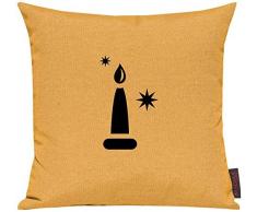 Kissenhülle für Auserwählte! Sofakissen Motiv Kerze Weihnachten, Farbe gelb
