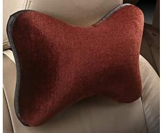 Yi Xuan Soft Car Nackenkissen, Webpelz-Single Head-Kissen, geeignet for die meisten Auto Allgemeine Automobil-Kissen (Color : Coffee)