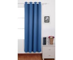 Deconovo Verdunkelungsvorhang Ösen Gardinen Schlafzimmer Vorhang Blickdicht 160x132 cm Blau