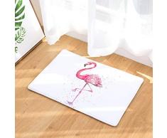 Nunbee Fußmatte Druck Designe Anti Rutsch Unterlage Wasseraufnahme Praktische Teppich Schmutzfangmatte Haustür Flur Innenbereich Aussen Lustig, Flamingo 4 50 * 80cm