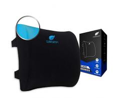 COMFORTIFY® Rückenkissen Gel Infused I Wärmeregulierender Memory-Schaum I Perfekt für Bürostuhl, Auto & Co I Orthopädisches Lendenkissen - Lordosenstütze I Fördert eine komfortable Sitzhaltung