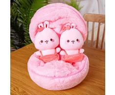 N|A Kreative Überraschung Ball Kissen Macaron Nette Kaninchen Plüsch Spielzeug Puppe Puppe Geburtstag Geschenk Personalisierte Kissen Überraschung Geschenkbox 30cm Rosa