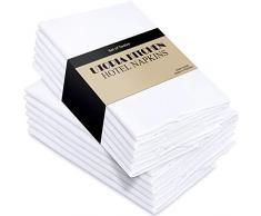 Utopia Kitchen - 12er-Set Stoffservietten, Servietten aus Baumwolle 46 x 46 cm, Weiß