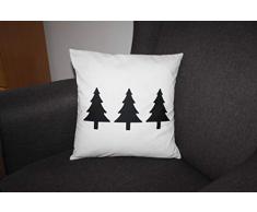 Kissenhülle Kissenbezug Zierkissen Kissen mit Tannenbäume Wohndeko Weihnachten Weihnachtsdeko Landhaus Shabby