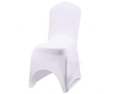 Stuhl Husse, 10 Stück Universell Stuhlhussen Stretchy Stuhlbezug Stuhlüberzug der Haus Hochzeit Dekoration, Arc-Shaped (Weiß)