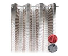 Übergardine Stripes Ösen Vorhang blickdicht Gardine ca.140x245 cm #1565 bordeaux