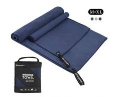 Bessport Mikrofaser Handtuch/4 Größen- Saugfähig, Ultraleicht, Antibakteriell, Schnelltrocknend Sporthandtücher | Reisehandtücher | Badehandtücher | Ideal für Reisen, Fitness, Yoga (M+XL)