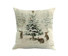 About1988 Kissenbezüge, 45cm*45cm Baumwolle Leinen Weihnachten Deko Kissenbezug Sofa Bett Auto Home Decor Festival Kissenhülle (FarbeE)