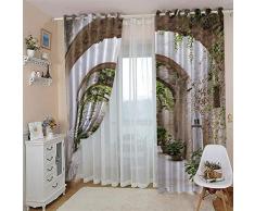 SFALHX Gardinen Blickdicht Ösen Gardinen Gardinen Wohnzimmer Thermo Gardinen Blickdicht Kinder Vorhänge Schlafzimmer Dekoschals Gardine 2 x B140 x H245cm/Türöffnung