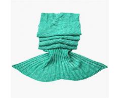 SONNIGPLUS Gestrickte Decke, Decke für Erwachsene, Wohndecken, Kaschmirdecke, Couchdecke, Warme Decke, Sofa/Büro/Reise,Green-180x90CM